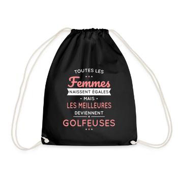 Golf - Femmes égales meilleures golfeuses - Sac de sport léger - noir - Devant