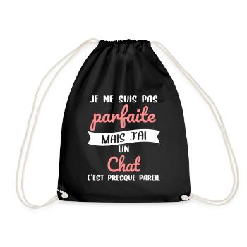 Je ne suis pas parfaite mais j'ai un chat - Sac de sport léger - noir - Devant