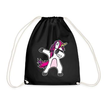 Einhorn Dabbing - Fantastisch Lustiges Design - Turnbeutel - Schwarz - Vorne