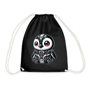 Cyborg Panda : Robot futuriste - Sac de sport léger - noir - Devant