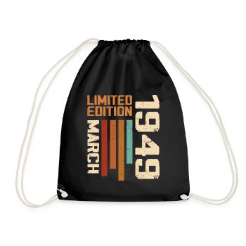 Mars 1949 Anniversaire 1949 Retro 1949 Mars - Sac de sport léger - noir - Devant