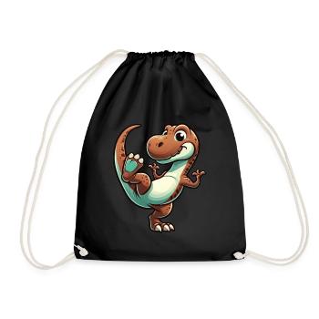 Dino T-Rex danseur danseur dinosaure - Sac de sport léger - noir - Devant