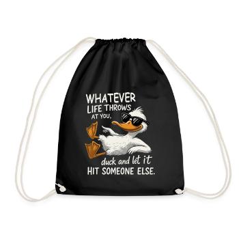 Funny Duck Let It Hit Someone Else - Drawstring Bag - black - Front