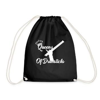Queen Drumstick Pound Fitness Drums Girl - Drawstring Bag - black - Front