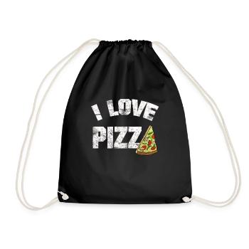 PIZZA I LOVE PIZZA SHIRT - Turnbeutel - Schwarz - Vorne