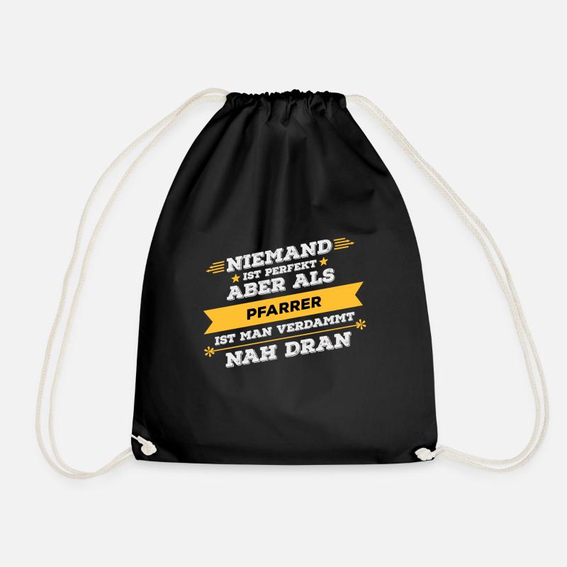 Pfarrer Beruf Geschenk - Turnbeutel - Schwarz