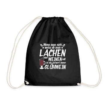 Glühwein Weihnachtsmarkt Christkind Markt Geschenk - Turnbeutel - Schwarz - Vorne