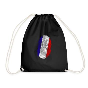 France Shirt · Flag · DNA · fingerprint - Drawstring Bag - black - Front