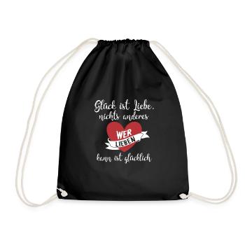 Glück ist Liebe - Turnbeutel - Schwarz - Vorne