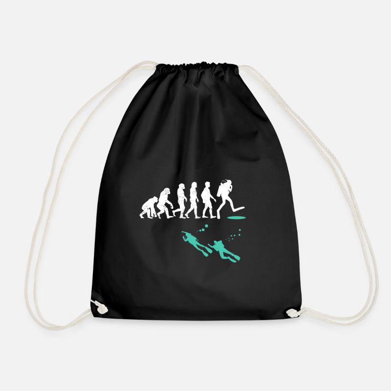 Evolution Taucher taucher geschenk wassersport - Turnbeutel - Schwarz