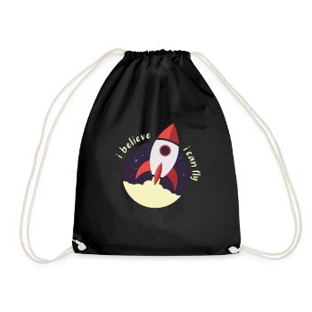 i believe i can fly - Drawstring Bag - black - Front