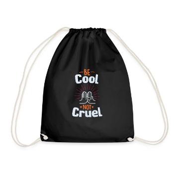 Be Cool Shirt - shake hands black - Drawstring Bag - black - Front
