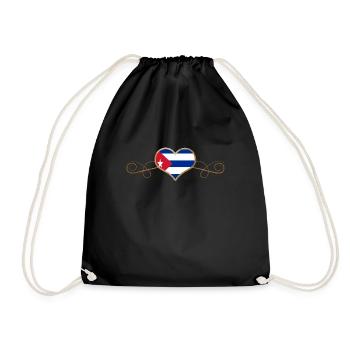 Gold Love Land Roots Cuba - Drawstring Bag - black - Front