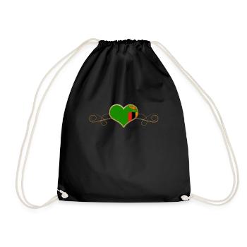 Gold Love Land Roots Zambia - Drawstring Bag - black - Front