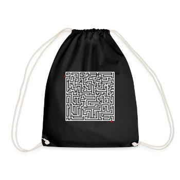 Maze puzzle - Drawstring Bag - black - Front