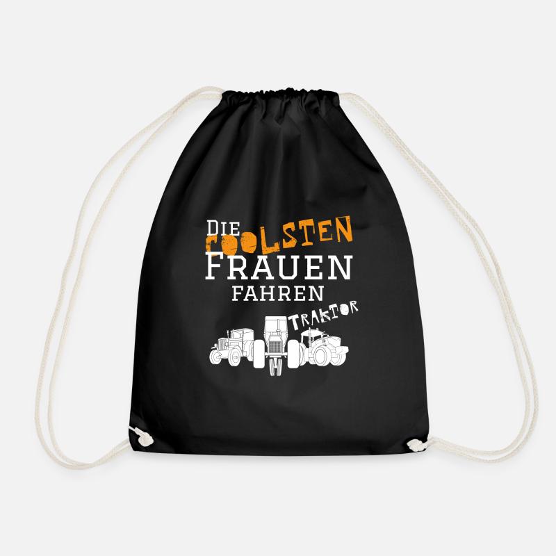 Die coolsten Frauen Traktor - Turnbeutel - Schwarz