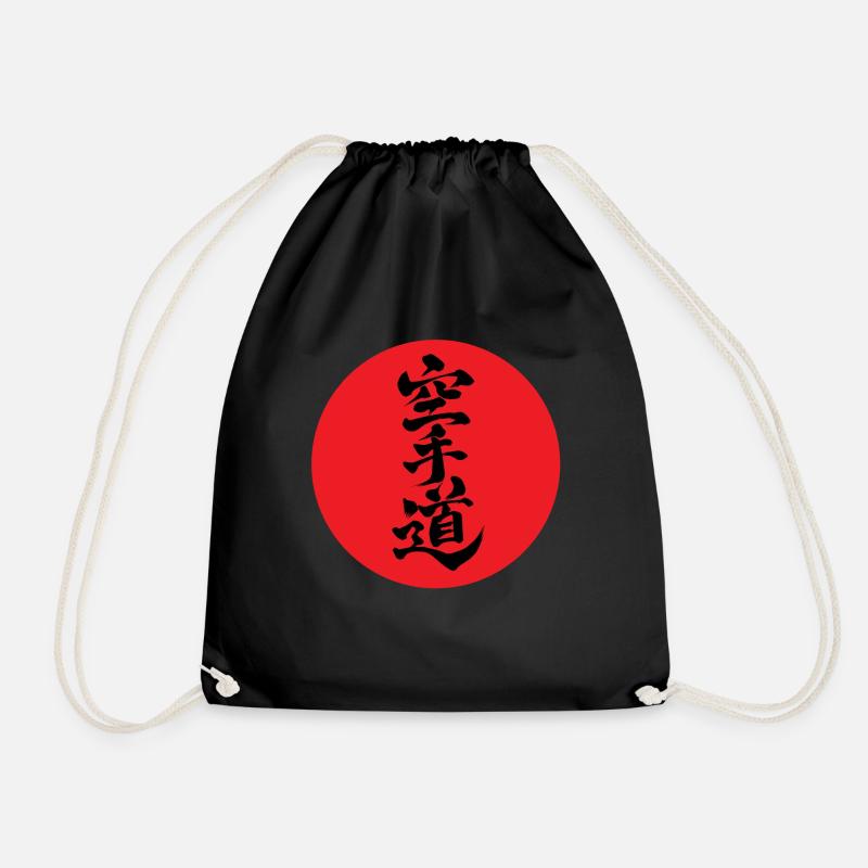 Kanji KARATE-DO rote Sonne - Turnbeutel - Schwarz