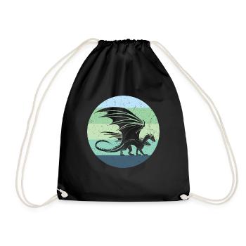 Waliser Drache Retro - Turnbeutel - Schwarz - Vorne