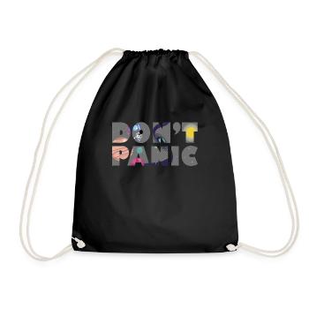 Galaxy Planets Don't Panic Gift - Turnbeutel - Schwarz - Vorne