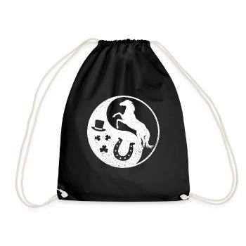 Ying Yang horse as lucky charm St. Patrick's Day - Drawstring Bag - black - Front