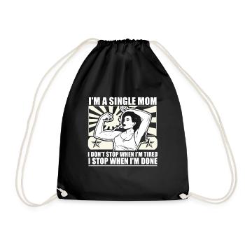 Cool Strong Single Mom T-shirt - Turnbeutel - Schwarz - Vorne