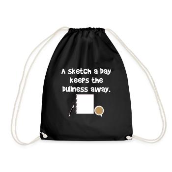 Sketch Day Zeichner Bleistift Spruch Geschenk Idee - Turnbeutel - Schwarz - Vorne
