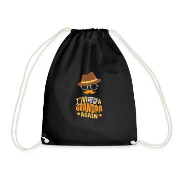 I'm going to be a Grandpa Again grandpa gift - Drawstring Bag - black - Front