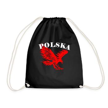 Polska - Turnbeutel - Schwarz - Vorne