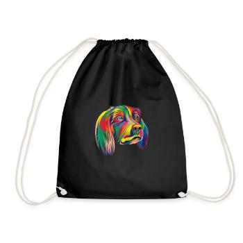 Rainbow Dog - Premium Design - Drawstring Bag - black - Front