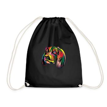 Rainbow Dog - Premium Design - Drawstring Bag - black - Front
