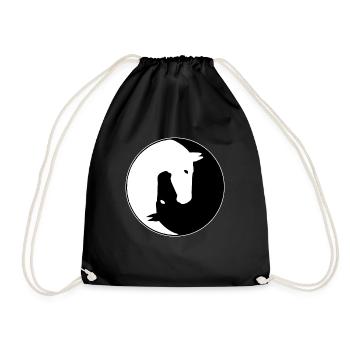 Yin yang Pferd - Turnbeutel - Schwarz - Vorne