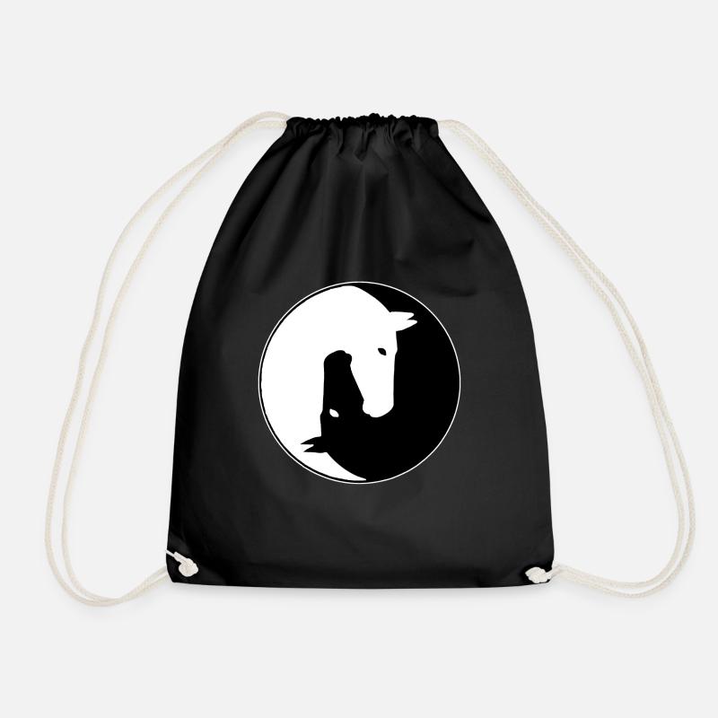 Yin yang Pferd - Turnbeutel - Schwarz