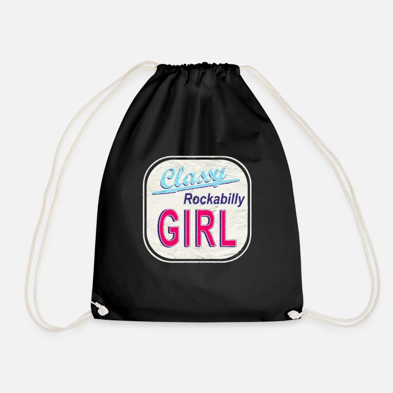 Classy Rockabilly Girl Vintage Logo - Turnbeutel - Schwarz