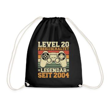 Level 20 freigeschaltet Legendär seit 2004 - Turnbeutel - Schwarz - Vorne
