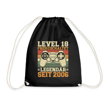 Level 18 freigeschaltet Legendär seit 2006 - Turnbeutel - Schwarz - Vorne