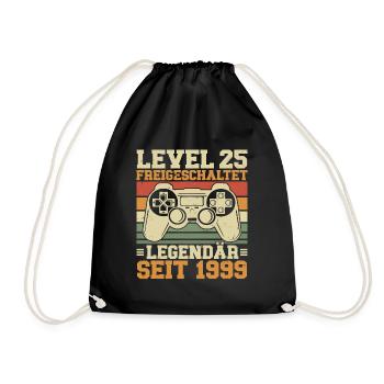 Level 25 Unlocked Legendary since 1999 - Drawstring Bag - black - Front