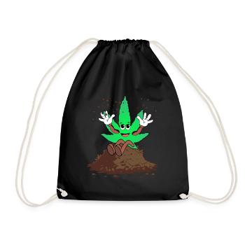 Der Bloom - Weed Cannabis Stoned Hanf Marihuana - Turnbeutel - Schwarz - Vorne
