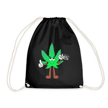 Der Bloom - Weed Cannabis Stoned Hanf Marihuana - Turnbeutel - Schwarz - Vorne