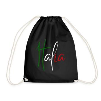 Italienische Flagge, italienischer Stolz - Turnbeutel - Schwarz - Vorne