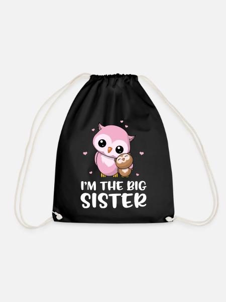 I'm The Big Sister - Große Eulen Schwester - Turnbeutel - Schwarz