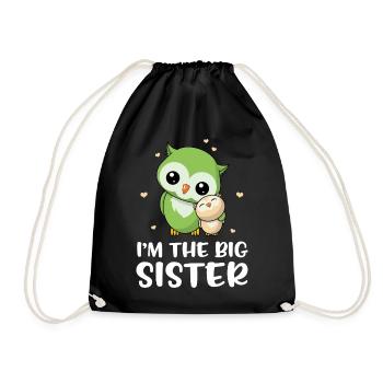 I'm The Big Sister - Big Owls Sister - Drawstring Bag - black - Front