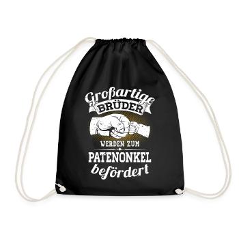 Great brothers are promoted to godfather - Drawstring Bag - black - Front