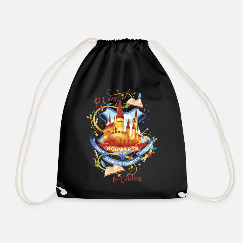 Harry Potter X-Mas Hogwarts - Drawstring Bag - black