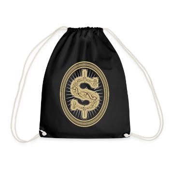 Dollar Sign Gold T Shirt & Hoodie - Money - Drawstring Bag - black - Front