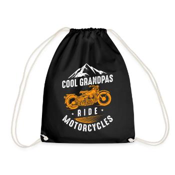 Cool Grandpas Ride Motorcycles - Drawstring Bag - black - Front