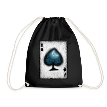 Ace of Spades with Moon - Drawstring Bag - black - Front