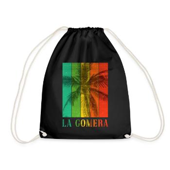 La Gomera Summer Sun Beach Sea Palm Trees - Drawstring Bag - black - Front