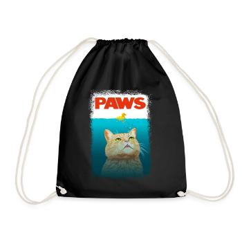 Shark Cat - Drawstring Bag - black - Front