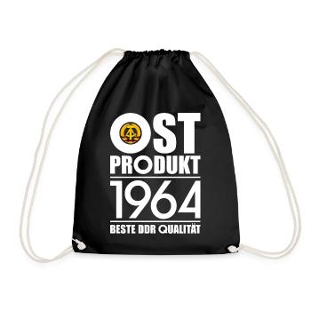 OSTPRODUKT 1964 DDR OSSI 62. GEBURTSTAG - Turnbeutel - Schwarz - Vorne