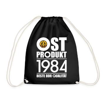 OSTPRODUKT 1984 DDR OSSI 42. GEBURTSTAG - Turnbeutel - Schwarz - Vorne